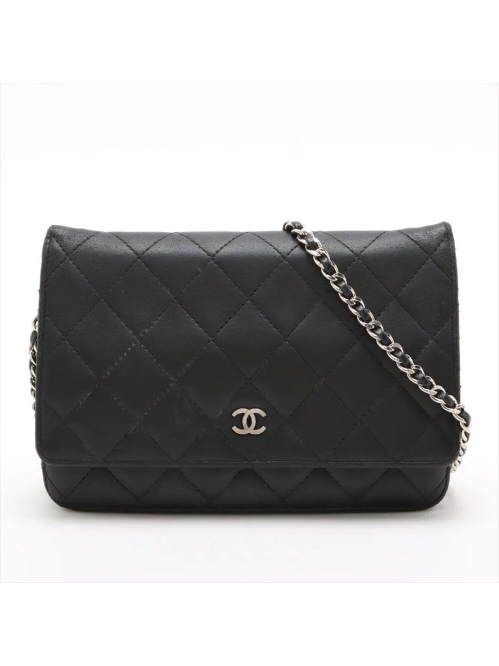 Chanel Quilted Lambskin Leather Wallet Crossbody